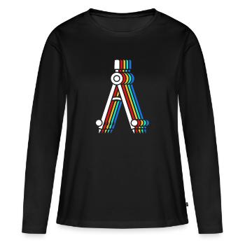 Architecte Architecture - T-shirt manches longues Premium bio Femme - noir - Devant - Julia (174cm)