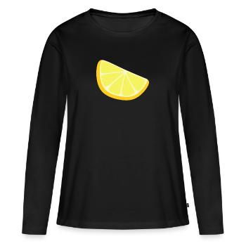 tranche de citron - T-shirt manches longues Premium bio Femme - noir - Devant - Julia (174cm)
