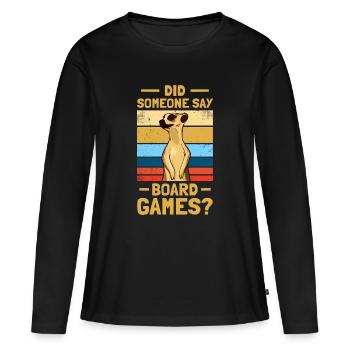 Des jeux de société ? Jeu de société Jeu de société - T-shirt manches longues Premium bio Femme - noir - Devant - Julia (174cm)