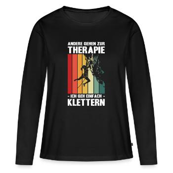 Bouldering Gifts Climbing Climber Boulderer - Women's Premium Organic Long Sleeve Shirt - black - Front - Julia (174cm)