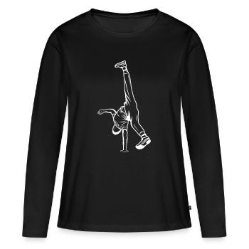 Dessin de B Boy - T-shirt manches longues Premium bio Femme - noir - Devant - Julia (174cm)
