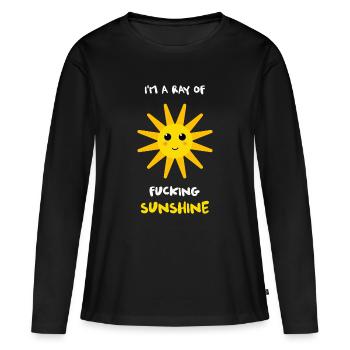 Illustration du soleil audacieux Rayon de soleil - T-shirt manches longues Premium bio Femme - noir - Devant - Julia (174cm)