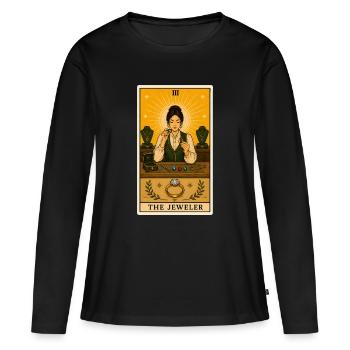 Joaillier | Bijoux Pierres précieuses Tarot - T-shirt manches longues Premium bio Femme - noir - Devant - Julia (174cm)