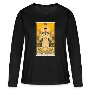 Dentiste | Dentisterie Soins dentaires Tarot - T-shirt manches longues Premium bio Femme - noir - Devant - Julia (174cm)