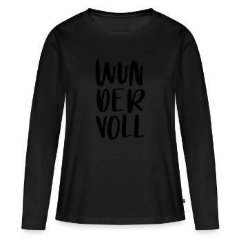 Du bist WUNDERVOLL - Frauen Premium Bio Langarmshirt - Schwarz - Vorne - Julia (174cm)