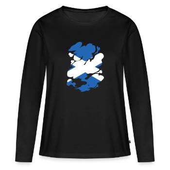 Drapeau écossais Drapeau écossais Alba GB Royaume-Uni - T-shirt manches longues Premium bio Femme - noir - Devant - Julia (174cm)