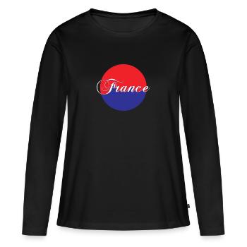 Frankreich - Frauen Premium Bio Langarmshirt - Schwarz - Vorne - Julia (174cm)