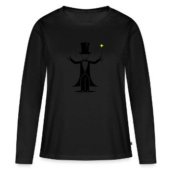 Conception d’assistant - T-shirt manches longues Premium bio Femme - noir - Devant - Julia (174cm)