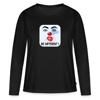BE DIFFERENT ! - T-shirt manches longues Premium bio Femme - noir - Devant - Julia (174cm)