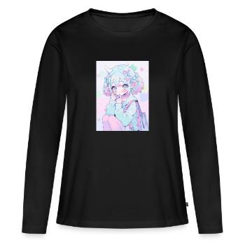 Anime, Fille d’anime, Fille d’anime, Elfe - T-shirt manches longues Premium bio Femme - noir - Devant - Julia (174cm)