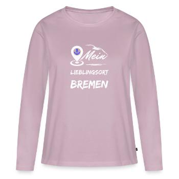 Brême, mon endroit préféré-la ville hanséatique de Brême-Möwe - T-shirt manches longues Premium bio Femme - rose poudré - Devant - Julia (174cm)