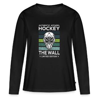Hockey le mur - T-shirt manches longues Premium bio Femme - noir - Devant - Julia (174cm)