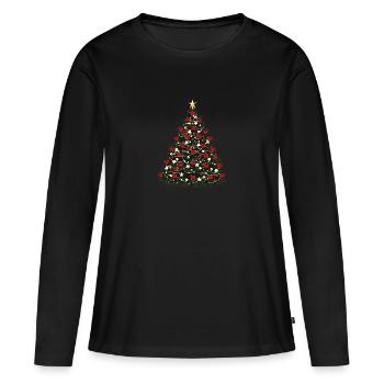 sapin - T-shirt manches longues Premium bio Femme - noir - Devant - Julia (174cm)