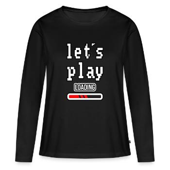 Let´s play - Frauen Premium Bio Langarmshirt - Schwarz - Vorne - Julia (174cm)
