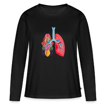 Licence de plongée « Taucherlunge » - T-shirt manches longues Premium bio Femme - noir - Devant - Julia (174cm)