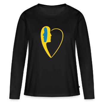 Mon soleil 1 - T-shirt manches longues Premium bio Femme - noir - Devant - Julia (174cm)