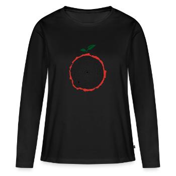 Pommier - T-shirt manches longues Premium bio Femme - noir - Devant - Julia (174cm)