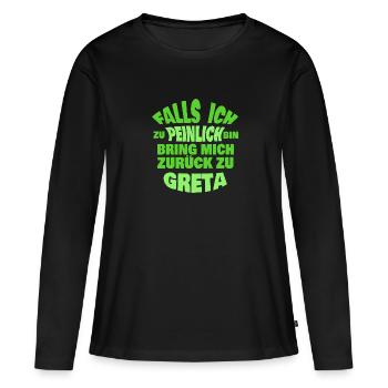 Jungesellenabschied Greta - Frauen Premium Bio Langarmshirt - Schwarz - Vorne - Julia (174cm)