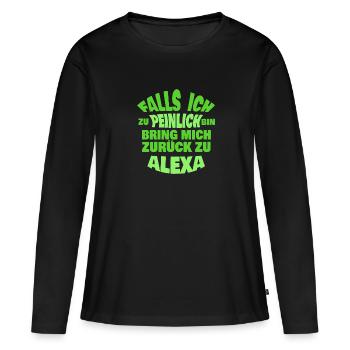 Enterrement de vie de garçon Alexa - T-shirt manches longues Premium bio Femme - noir - Devant - Julia (174cm)