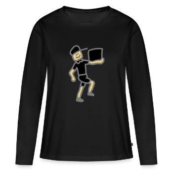 Paketdienst Post 3 - Frauen Premium Bio Langarmshirt - Schwarz - Vorne - Julia (174cm)