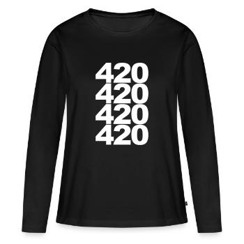 420 Weed Shirt Cannabis Ganja Gift - Women's Premium Organic Long Sleeve Shirt - black - Front - Julia (174cm)