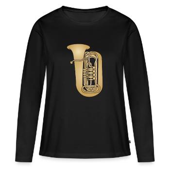 Tuba brass - Women's Premium Organic Long Sleeve Shirt - black - Front - Julia (174cm)