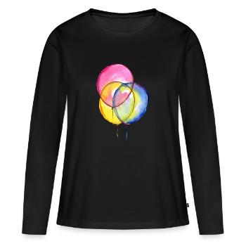 ballons - T-shirt manches longues Premium bio Femme - noir - Devant - Julia (174cm)