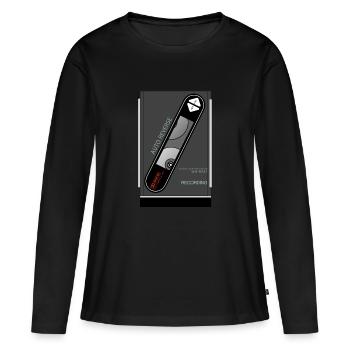 SONY WM R202 - Frauen Premium Bio Langarmshirt - Schwarz - Vorne - Julia (174cm)
