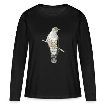 Coucou - T-shirt manches longues Premium bio Femme - noir - Devant - Julia (174cm)