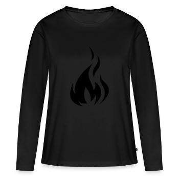 Flame Black - T-shirt manches longues Premium bio Femme - noir - Devant - Julia (174cm)