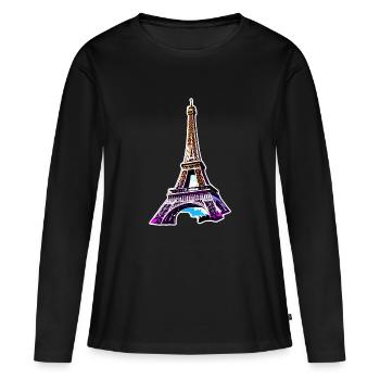 Eiffel tower #15 - T-shirt manches longues Premium bio Femme - noir - Devant - Julia (174cm)