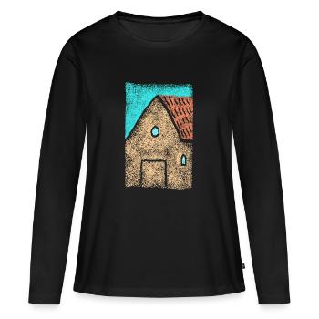 Maison Rurale - Architecture - T-shirt manches longues Premium bio Femme - noir - Devant - Julia (174cm)