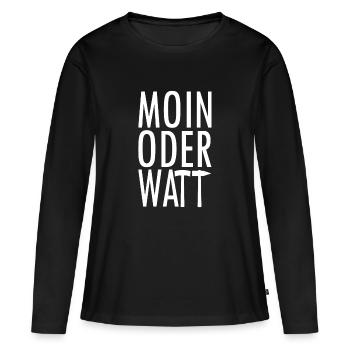 Moin ou Watt Ruhrpott - T-shirt manches longues Premium bio Femme - noir - Devant - Julia (174cm)