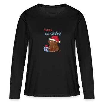 joyeux anniversaire Mammut enfants Elephant Dino Prehistoric Times - T-shirt manches longues Premium bio Femme - noir - Devant - Julia (174cm)