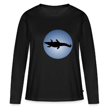 Chars de lézard crâne - T-shirt manches longues Premium bio Femme - noir - Devant - Julia (174cm)