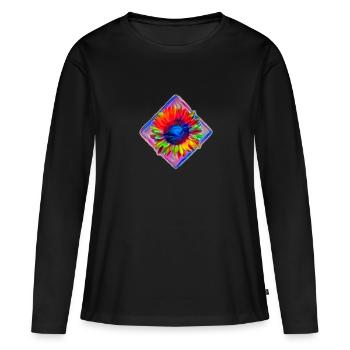 Tournesol - T-shirt manches longues Premium bio Femme - noir - Devant - Julia (174cm)