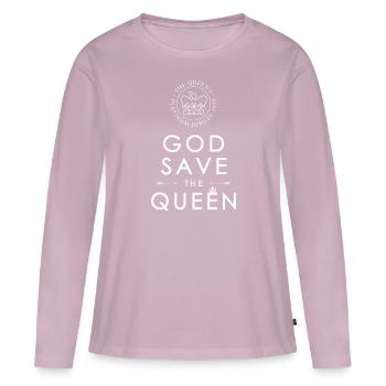 Queen's Platinum Jubilee, God save the Queen - Women's Premium Organic Long Sleeve Shirt - dusky pink - Front - Julia (174cm)