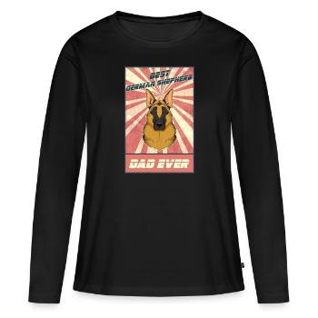 Best German Shepherd Dad Ever I German Shepherd - Frauen Premium Bio Langarmshirt - Schwarz - Vorne - Julia (174cm)