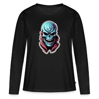 crane d'extra-terrestre - monstre bleu - T-shirt manches longues Premium bio Femme - noir - Devant - Julia (174cm)