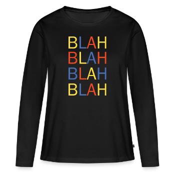 bla bla - T-shirt manches longues Premium bio Femme - noir - Devant - Julia (174cm)