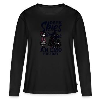 Ciel sombre Lumières vives Un Emo Holiday Emocore - T-shirt manches longues Premium bio Femme - noir - Devant - Julia (174cm)