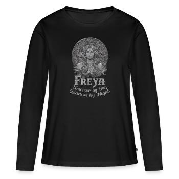 Intricate Norse Goddess Freya Viking - Women's Premium Organic Long Sleeve Shirt - black - Front - Julia (174cm)