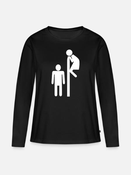 WC Toilette Geschenkidee - Frauen Premium Bio Langarmshirt - Schwarz