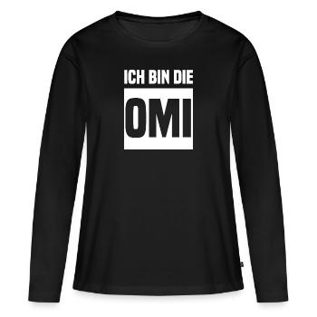 Ich bin die Omi - Frauen Premium Bio Langarmshirt - Schwarz - Vorne - Julia (174cm)