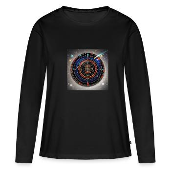 Fléchettes Stardust - T-shirt manches longues Premium bio Femme - noir - Devant - Julia (174cm)