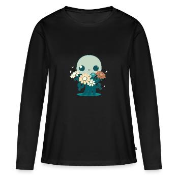 Tentacules affectueux 1 - T-shirt manches longues Premium bio Femme - noir - Devant - Julia (174cm)