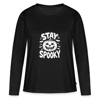 Stay Spooky Funny Halloween Design - Women's Premium Organic Long Sleeve Shirt - black - Front - Julia (174cm)