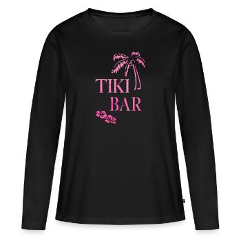 Tiki Bar - T-shirt manches longues Premium bio Femme - noir - Devant - Julia (174cm)