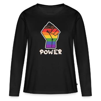 Power Alternative Pride Fist Design pour l’égalité - T-shirt manches longues Premium bio Femme - noir - Devant - Julia (174cm)