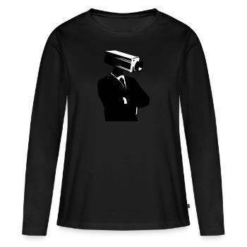 Überwachung Datenschutz - Frauen Premium Bio Langarmshirt - Schwarz - Vorne - Julia (174cm)